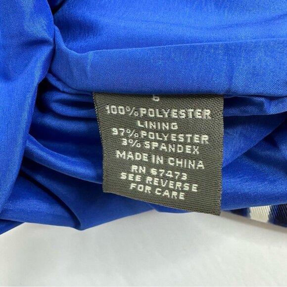 Taylor Women's NWT Blue Geometric 3/4‎ Sleeve Business Career Shift Dress 6/C38 - Picture 7 of 13